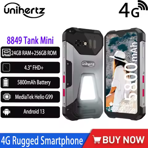 NEW Unihertz 8849 Tank Mini Rugged Smartphones 4G 12GB+256GB 4.3" FHD Display Helio G99 Android 13 5