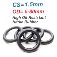 [XM] NBR Black O-Ring  Nitrile Rubber Sealing Ring CS1.5mm*OD5-80mm / NBR Gasket O-Ring / Rubber O-R
