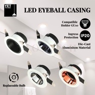 YETPLUS Recessed LED Eyeball Casing Fitting / Eyeball Fixture with Choices of Reflector Colours YM55 GU10 Holder