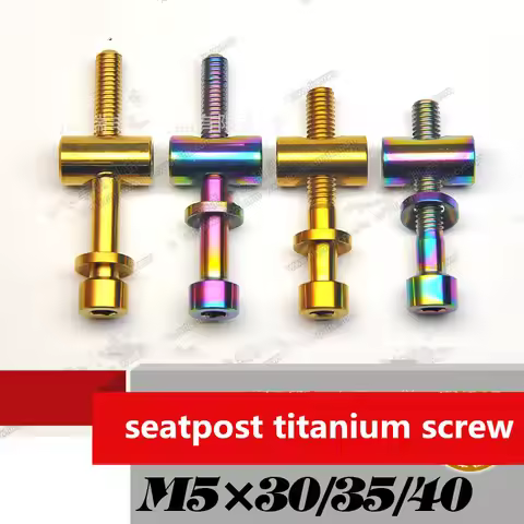 2 pcs Bicycle seat tube titanium screw M5x30/35/40mm MTB road bike BMX saddle mounting screw titaniu