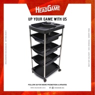 Hairdressing Trolley X107 for Barber Salon Beauty Furniture Hair Styling Storage Station Black Tray