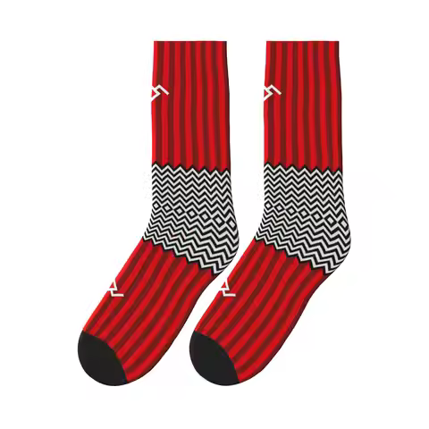 Enigmatic zigzag pattern from David Lynch's cult series Twin Peaks Sports Socks Stockings All Season