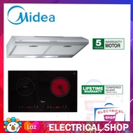 Midea Slim Cooker Hood MCH-76MSS Stainless Steel Twin Motor + Midea Built-in Induction & Ceramic Hob
