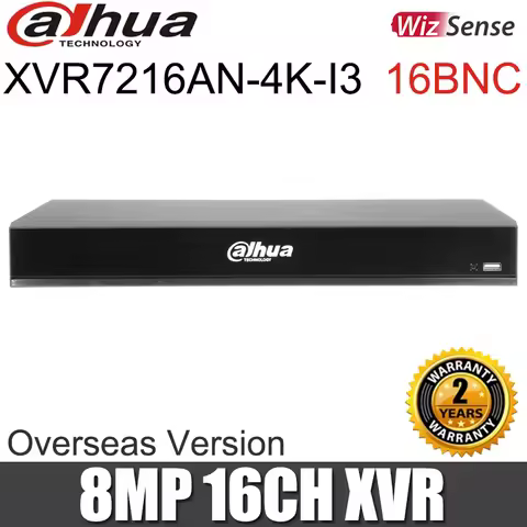 Dahua 16CH XVR XVR7216AN-4K-I3 Penta-brid 4K 1U 2HDDs WizSense Digital Video Recorder 16Channels DVR