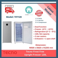 TECNO 120L Frost Free Upright Frost Freezer, Latest Model!