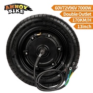 170km/h 13 inch 60V 72V 96V 7000W Hub Motor Scooter Motor Wheel 70N.m High Speed 60H Double Outlet E