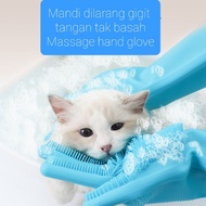 Silicone washing glove 1 pair pet shower anti scratch grooming sarung tangan dilarang cakar dan gigit