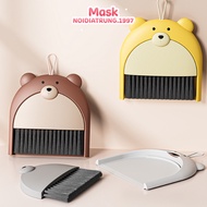 Broom Set with Mini Dustpan with Cute Bear Pattern Broom and Dustpan Set
