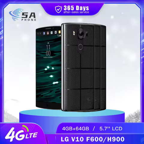 Original LG V10 H900 F600 H961N 4G LTE Mobile Phone 4GB+64GB 5.7'' IPS LCD Screen 16MP+5MP 4K@30fps 