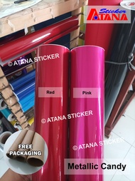 Skotlet Merah Pink Metalik Candy Red Maroon Super Glossy Mutiara Paint Metallic Cutting Stiker Anti 