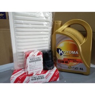 TOYOTA CAMRY 2.0 2.4 ACV40 ACV50 OIL FILTER + AIR FILTER + KOYOMA 15W40 MINERAL ENGINE OIL