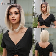 Wig T Lace Partial Short Hair Straight Hair Cut Bob Head Natural Hair Seam Realistic Clavicle Hair S