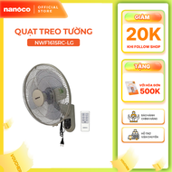 Quạt treo tường Nanoco model NWF1615RC-GR màu ghi (3 chế độ gió công suất 47W)