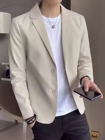 Short Jacket For Men Single Breasted Man Suits And Blazers Black Cropped Fashion 2025 Youthful Emo C