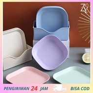 The TIME-Square Straw Plate Fruit Vegetable Food Plate Wheat Straw Square Plate Color PR002-1