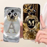 For OPPO F31 Pro 5G Case CPH2763 Cute Crystal Initials Letters Soft Matte Silicone Protective Cover 