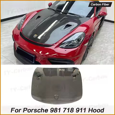 For Porsche 718 982 981 911 Cayman Boxster Real Carbon Fiber Front Engine Hood Bonnet Hood Vent 981 