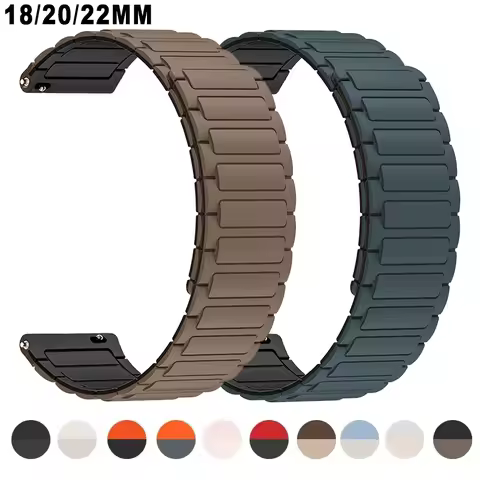 18mm 20mm 22mm Silicone Strap for Huawei Watch GT6 GT5 6Pro GT4 46mm Magnetic Band for Samsung Galax