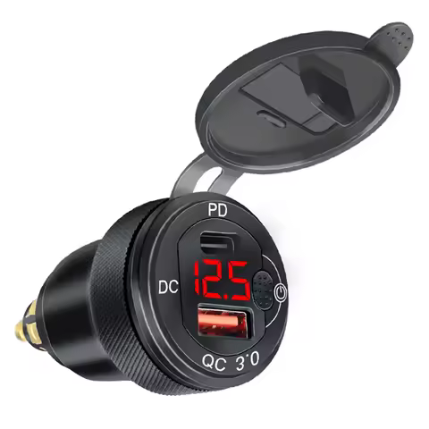 Universal Waterproof 30W QC3.0 USB Type C PD Fast Charger Power Adapter Hella DIN Plug Socket for BM