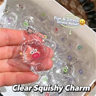 Cute Silly Face Clear Round Squishy Toy Small Funny Face Soft Squeeze Stress Relief Fidget Toy Decor