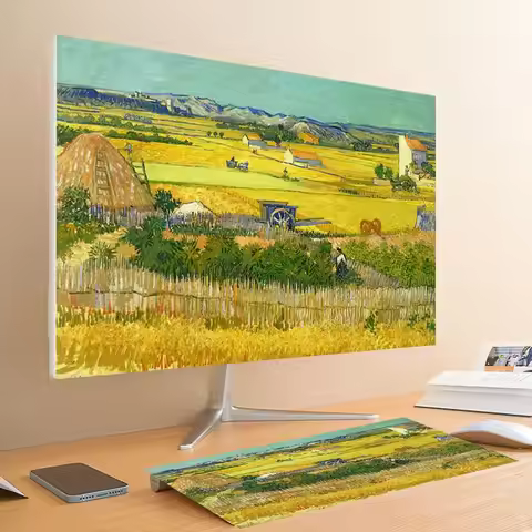 monitor cover 19/24/27/32inch Renaissance Van Gogh's oil painting keyboard monitor dust cover for ap