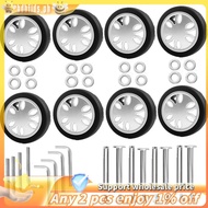 In stock-8pcs Luggage Wheels Replacement Kit,Dia 2in/50mm Thick 0.47in/12mm Resistant Rubber Mute Ca