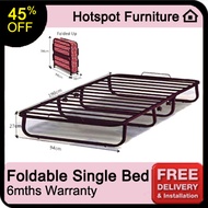 Foldable Single Bed Frame N Mattress / Super Convenient Bedframe / Space Saver Bedroom Beds