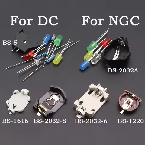 5PCS CR2032 BS-6/8 BS-1220 BS-2032A BS-1616 3V NGC DC Button Battery ibuw Socket Holder Battery Stor
