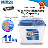 DENPOO MESIN CUCI 2 TABUNG DW 1190H NEW STAINLESS ( 11KG )