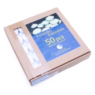 Nến Tealight Hộp 50 nến Eden Candle FTRAMART NQM2165 (Trắng) Nến không mùi không khói Nến dùng xông
