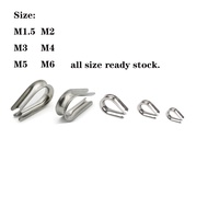 1pcs Wire Rope Thimbles Silver Ring Clamp Winch Wire Loop 304 Stainless Steel 1.5mm to 6.0mm