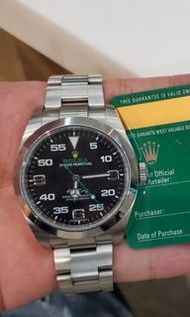 『已交流』勞力士 116900 ROLEX Air-King 空中霸王 綠色指針 黃色皇冠 停產