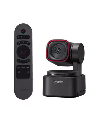 OBSBOT Tiny 3 Lite AI Spatial Audio 4K Webcam & Remote-AI Tracking PTZ Camera with 1/2" CMOS, Tri-Mi