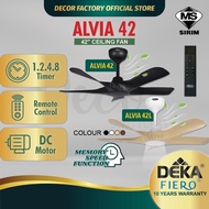 DEKA FIERO Fan FIERO ALVIA 42 Inch 5 Blades 24 Speed DC Motor With Remote Control Ceiling Fan Kipas 