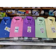 ORMANDO SUNNY SHADE (SIZE 13.5-17.5)BAJU KEMEJA PENGAWAS KAIN COTTON WARNA BIRU PURPLE KUNING PINK H