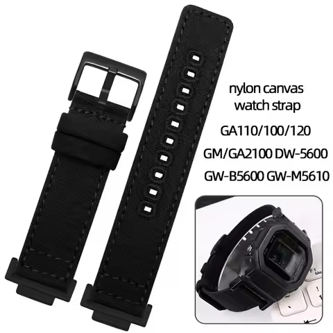 Modified men‘s nylon canvas watch strap For Casio G-SHOCK GA110/100/120 GM/GA2100 DW-5600 GW-B5600 G