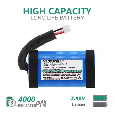 4000mAh Speaker Battery For Anker:PA32,Soundcore Flare 1,Soundcore Flare 2,A3161,A3165,--+Toolkit--L
