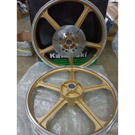AR80 EX5 DREAM KAWASAKI SPORT RIM CUSTOM HUB 140X18 FULL COP & GOLD COLOUR KAWASAKI AR80 CUSTOM HUB 
