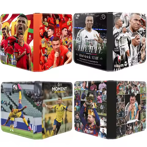 400/900pcs Football Star Ronaldo Messi Mbappé Card Album Book Folder 4/9 TCG Card Slots Collections 