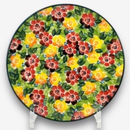 波蘭手繪手工陶-圓盤 19cm 富貴紅系列 設計師款