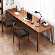 Student Solid Wood Leg Simple Desk Bedroom Writing Desk Computer Desk Long Double Back Wall Househol