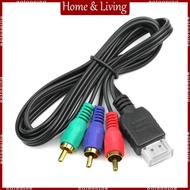 AOTO 1m  to RCA Video  Cable 1080P 3 AV Cord Converter Adapter For HDTV TV Set Box DV DVD Laptop