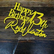 PO SHIPPED IN 7 DAYS Custom Cake Topper Paper Glitter cardstock Cake Stick Batam