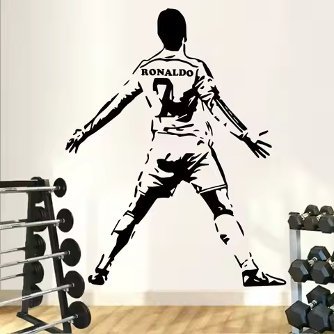 Football Cristiano Ronaldo Vinyl Wall Sticker Soccer Athlete Ronaldo Wall Decals Art Mural For Kis R