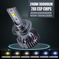 Carshark Turbo H7 Led Headlights Csp 2pcs H1 H4 H8 H9 H11 Bulbs Kits hb3 Hb4 Hir2 Car Lamp 6000K 430