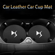 2pcs car cup holder mat non-slip microfiber leather coffee beverage cup mat for DS SPIRIT DS3 DS4 DS