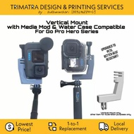 Vertical Mount Compatible With Media Mod & Water Case Go Pro Max Hero 4 5 6 7 8 9 10 11 Insta360
