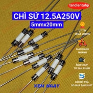 10 PCS PLUG-PIN CERAMIC FUSES SIZE 5mm x 20mm 12A 250V, 12.5A 250V