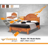 EUREKA Model B Queen Bed/Katil Kayu Solid Wood Durable (Deliver &amp; Installation Klang Valley)