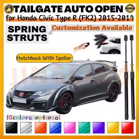 Qty(2) Trunk Strut with Spring for Honda Civic Type R FK2 Hatchback With Spoiler 2015-2017 Rear Tail